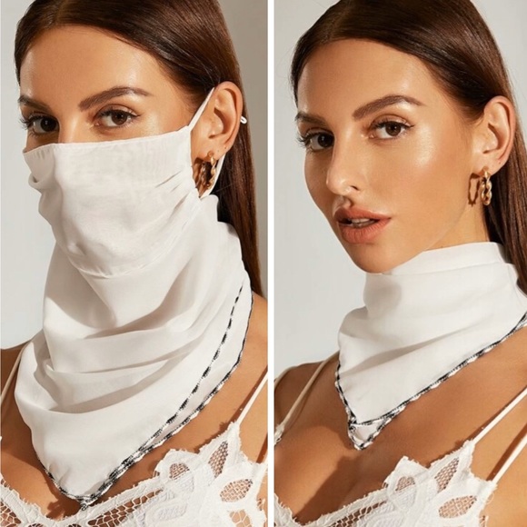 LAST 1! White Scarf Face Mask